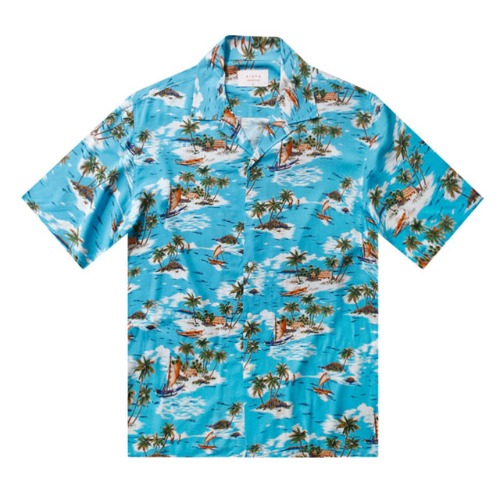 F하와이안-무인도배-블루 프리미엄 패밀리 하와이안 셔츠 favorite s/s series