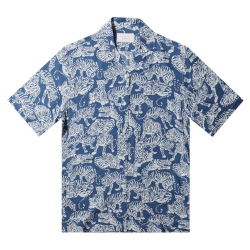 G하와이안-호랑이-블루 프리미엄 오버핏 하와이안 셔츠 favorite s/s series