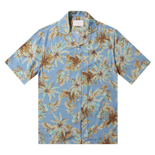 G하와이안-야자수-블루 프리미엄 오버핏 하와이안 셔츠 favorite s/s series