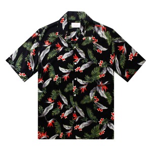 F하와이안-나뭇잎2-블랙 프리미엄 패밀리 하와이안 셔츠 favorite s/s series