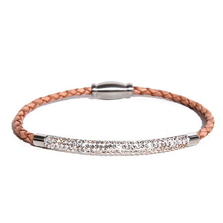 H7 bracelet Crystal Leather-Brown calfskin series