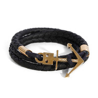 <b>H7 bracelet</b><br> Leather Black-Gold<br> <b>favorite series</b><br>