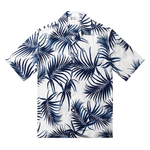 E하와이안-야자수잎-네이비 프리미엄 커플 하와이안 셔츠 favorite s/s series